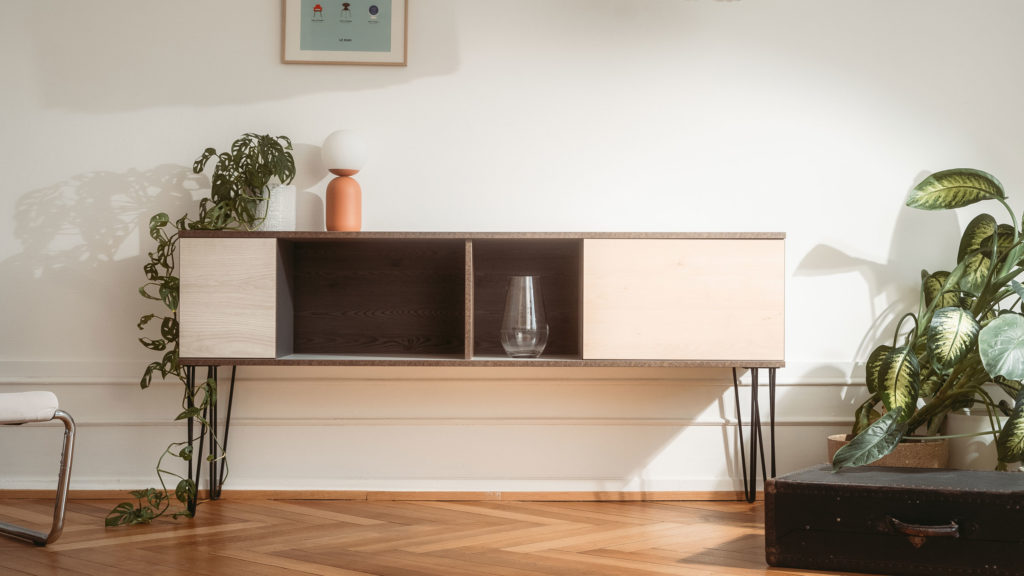 Meuble Hecko en bois revalorisé – design durable et fabrication française