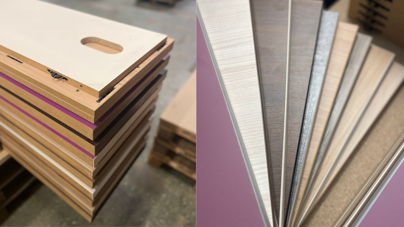 Panneaux bois revalorisés – chutes transformées en meubles design durables